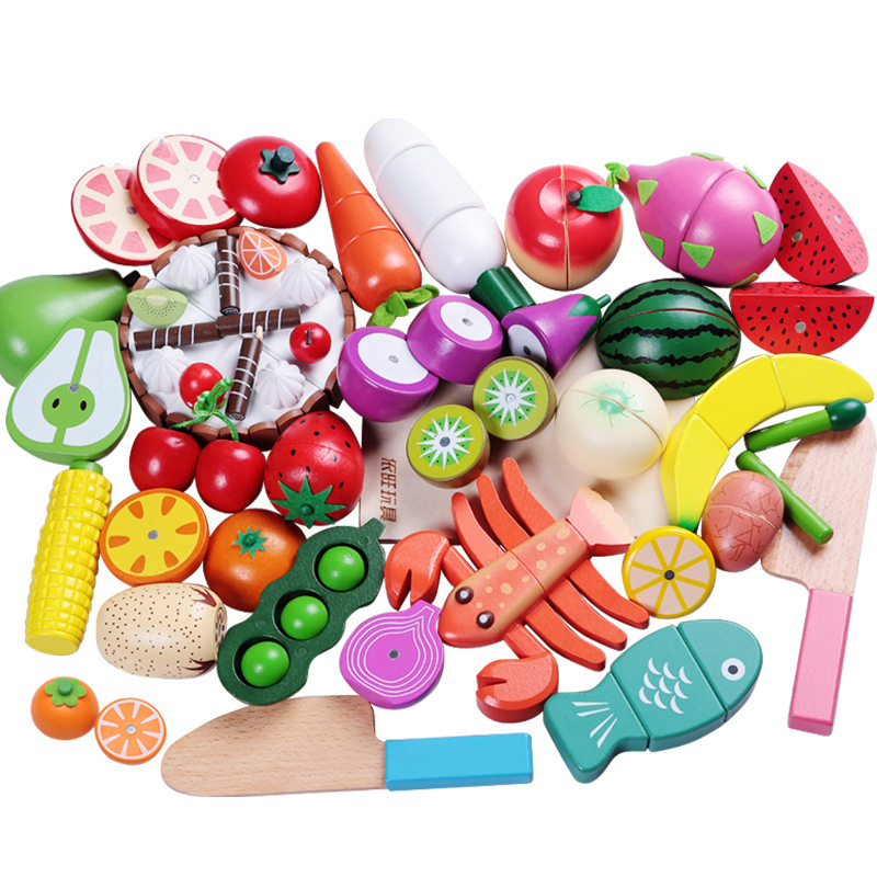 Baby Food Vegetables - 1PCS Mainan Kayu Magnetik Pemotong Buah